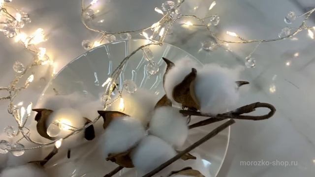 486506-1, Декоративная гирлянда МОРОЗНЫЕ БУСИНКИ, 400 тёплых белых микро LED-огней, 10+3 м, 486506-2