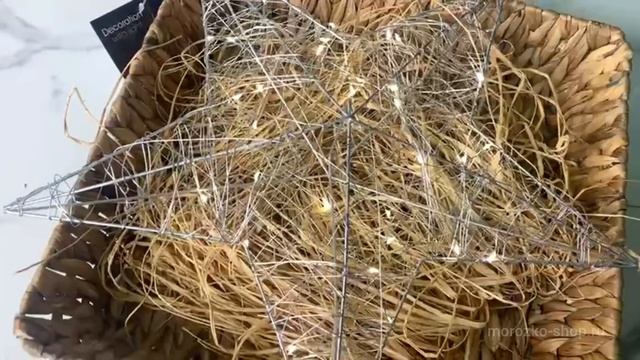 Декоративная светящаяся ЗВЕЗДА ЛАНТИСЕЛЬ СИЛЬВЕР, металл, 30 тёплых белых LED-огней, AMZ106290