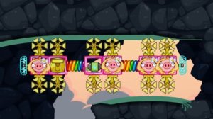 Bad Piggies: розовые поросятки Нюши катаются на радужном поезде