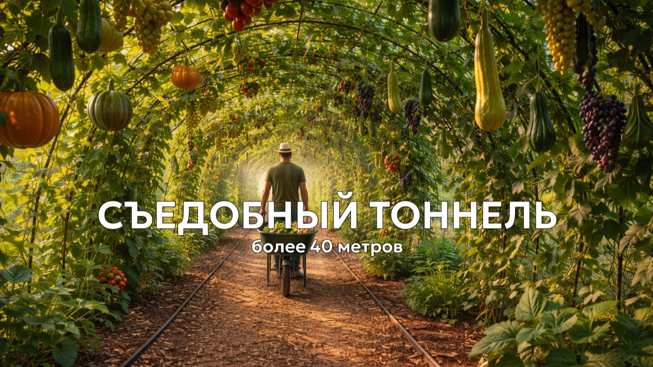 Он вырастил съедобный туннель длиной 40 метров! смотреть онлайн