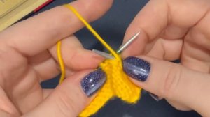 Изнаночная убавка с наклоном влево