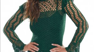 Зеленая  блузка крючком  бразилия