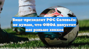 Вице-президент РФС Соловьёв: не думаю, что ФИФА допустит нас раньше хоккея