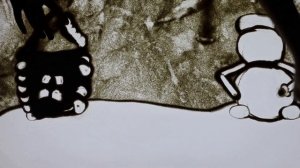 Снеговик в новогоднем лесу