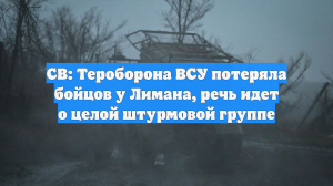 СВ: Тероборона ВСУ потеряла бойцов у Лимана, речь идет о целой штурмовой группе