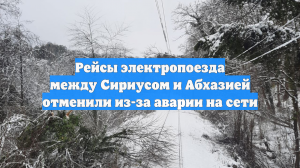 Рейсы электропоезда между Сириусом и Абхазией отменили из-за аварии на сети