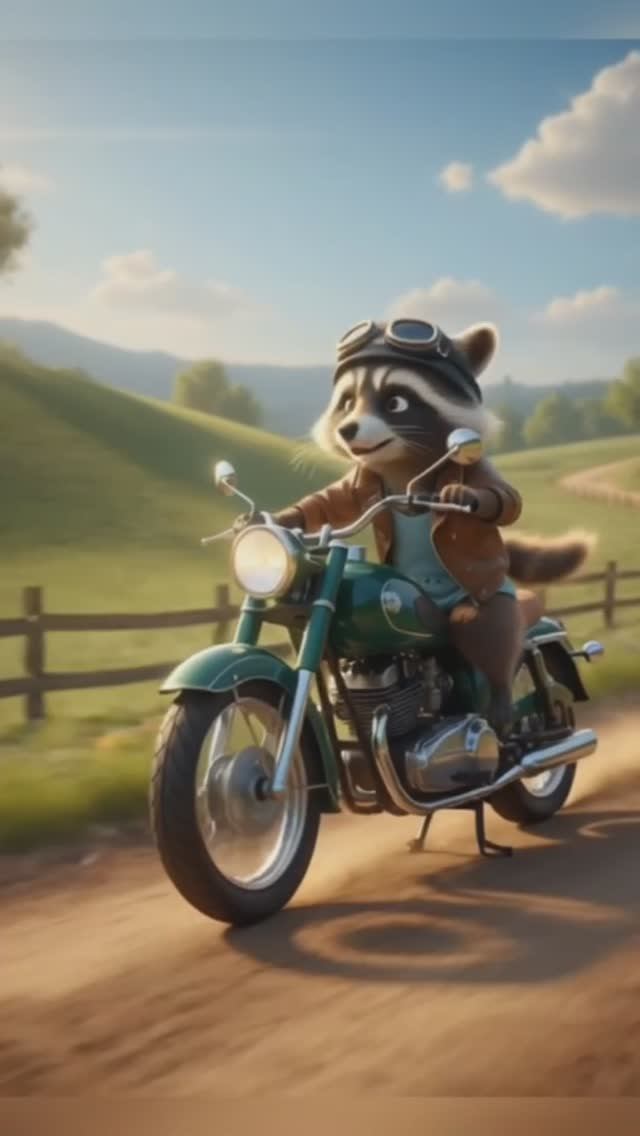 Мультики для детей - нейросеть видео - Енот домохозяйка