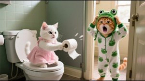 Котенок Джинджер перепутал туалеты