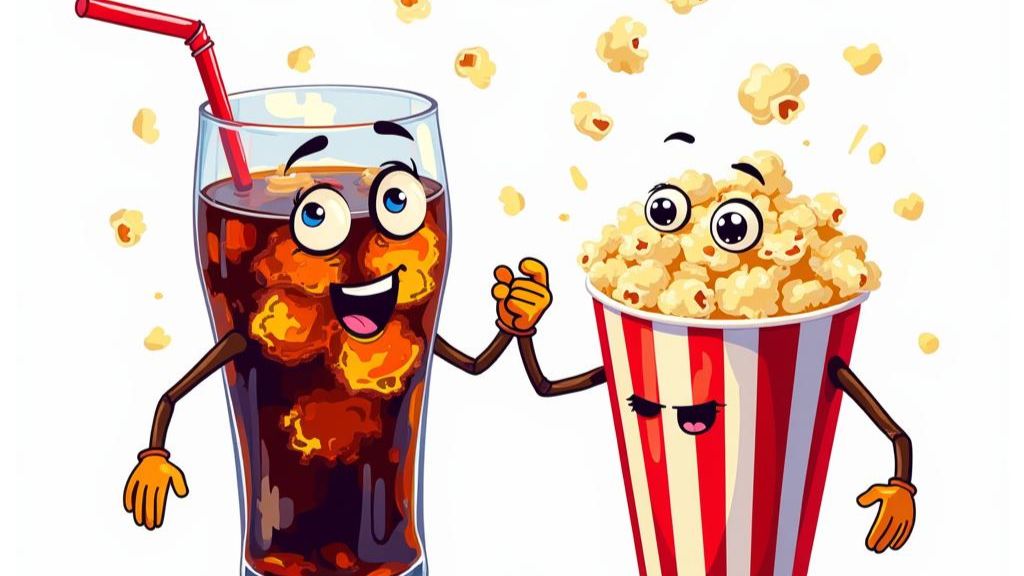 Стакан колы и попкорн смотреть онлайн