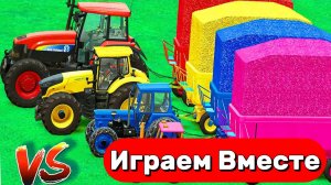 МУЛЬТИКИ ПРО РАЗНОЦВЕТНЫЕ ТРАКТОРЫ И МАШИНКИ НА ФЕРМЕ ДЛЯ ДЕТЕЙ 🚜 ГОНКИ МАШИНОК ДЛЯ ДЕТЕЙ !