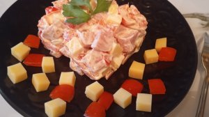 Яркий,сочный , невероятно вкусный салатик "Кубик Рубик".