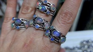 Серебро, Опалы, Кольца