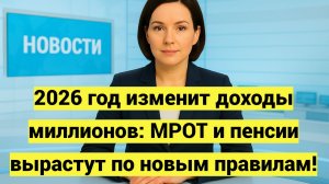 2026 год изменит доходы миллионов: МРОТ и пенсии вырастут по новым правилам