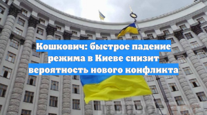 Кошкович: быстрое падение режима в Киеве снизит вероятность нового конфликта