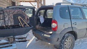 Погрузка мотособаки в Шниву дома.