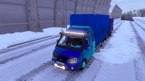 Доставка Грузов На GAZ GAZelle 2010 С Прицепом Sider Simples (Reboque) Стрим По Скользким Дорогам