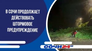 В Сочи продолжает действовать штормовое предупреждение
