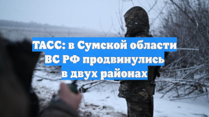 ТАСС: в Сумской области ВС РФ продвинулись в двух районах