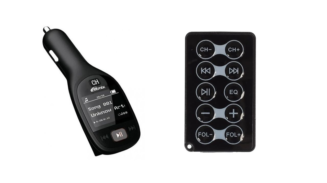 Автомобильный FM-трансмиттер с экраном и пультом смотреть онлайн