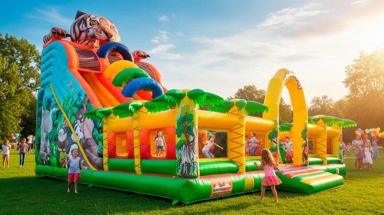 Коммерческий надувной батут «Сафари-Тигр» 🐯🤖 | 10×9×8 м смотреть онлайн