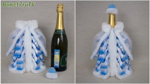DIY Снегурочка на шампанском своими руками. Поделки и подарки на Новый Год. Buket7ruTV
