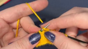 Лицевая убавка с наклоном влево (способ 3)