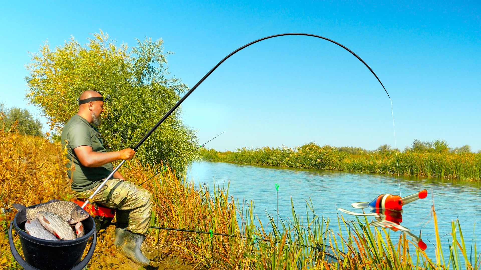 РЕЧКА ШИРИНА 15 МЕТРОВ, А ЗАБИТА КРУПНОЙ РЫБОЙ! НЕЗАБЫВАЕМАЯ РЫБАЛКА НА ПОПЛАВОК! смотреть онлайн