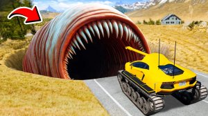 ПРОЕХАЛ ЯМУ ПОЖИРАТЕЛЬ НА ГИГАНТСКОМ СПОРТКАРЕ В ГТА 5 МОДЫ! ЭКСПЕРИМЕНТ ОБЗОР МОДА GTA 5 ОНЛАЙН