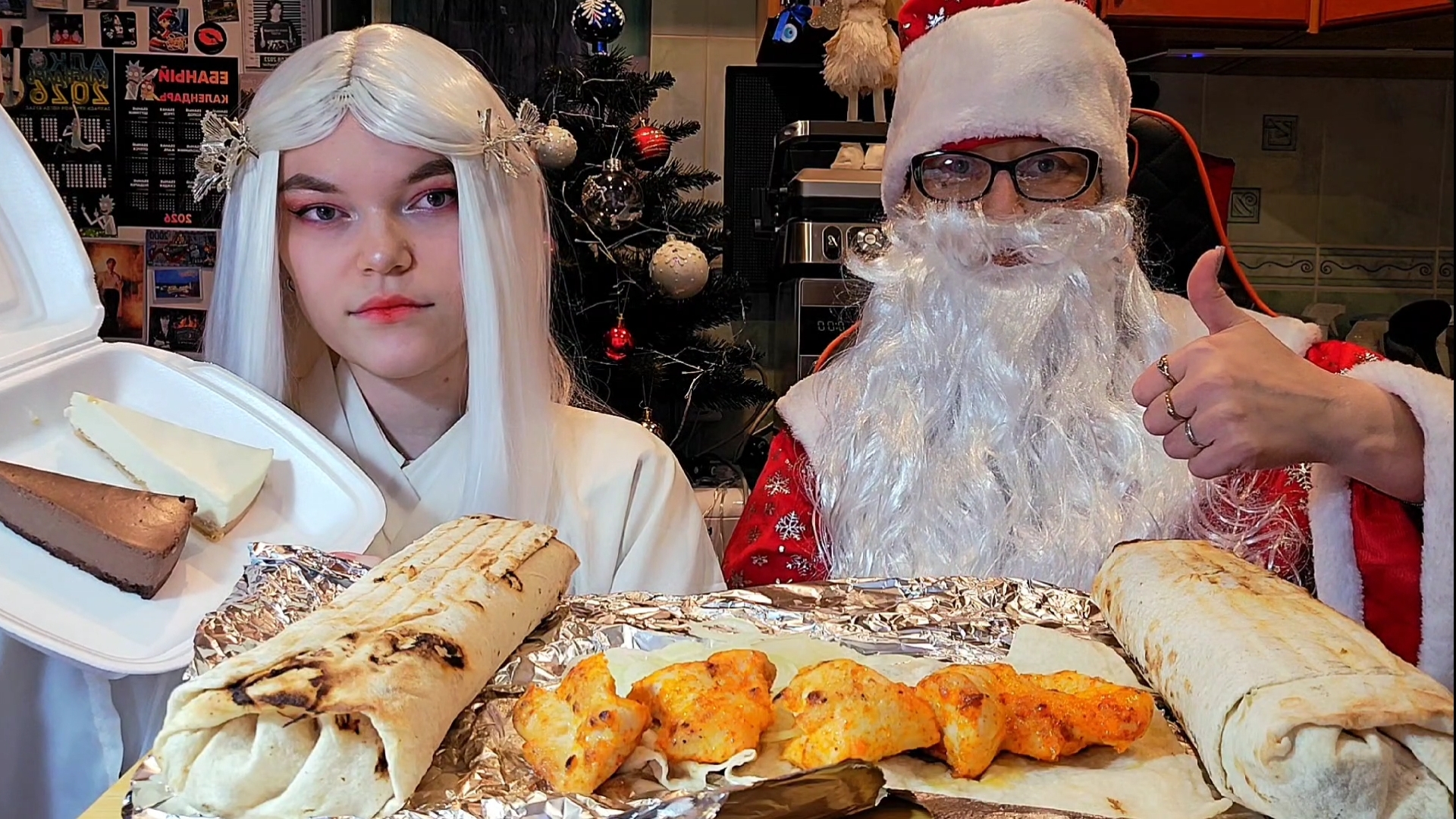 Новогодний Мукбанг | Шаурма острая,Шашлык куриный,Чизкейк | Обжор Асмр смотреть онлайн