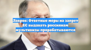 Лавров: Ответные меры на запрет ЕС выдавать россиянам мультивизы прорабатываются