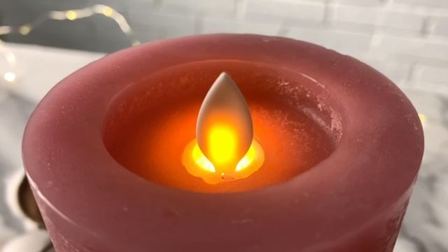 Свеча светодиодная парафиновая ЛИССЭ РОЗОВЫЙ ГРАНАТ, имитация живого пламени, RC-20460