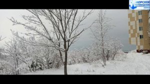 Город Холмск в декабрьском снегу 2025 года