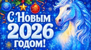 НОВОГОДНЕЕ ПОЗДРАВЛЕНИЕ С НАСТУПАЮЩИМ НОВЫМ ГОДОМ ЛОШАДИ 2026 НОВОГОДНЯЯ МУЗЫКАЛЬНАЯ ОТКРЫТКА 2026 [
