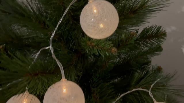 Декоративная гирлянда ШАРИКИ ДЖЕННИ, 10 тёплых белых LED-огней, 165 см, прозрачный ПВХ, AMZ000400