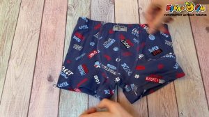 339602 Трусы-боксеры BİYOKİDS хлопковые со спортивным принтом синие