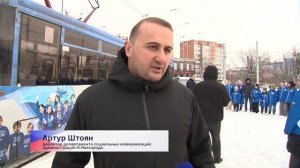 Трамвай № 27 в новом оформлении, посвященном волонтёрам Нижегородской области, отправился в путь