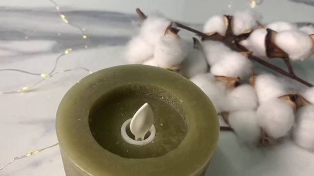 Свеча светодиодная парафиновая ЛИССЭ ОЛИВА, имитация живого пламени, колышущийся язычок, RC-20975