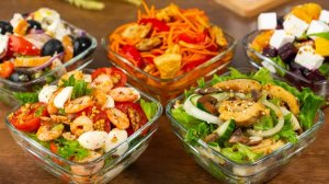 5 САЛАТОВ БЕЗ МАЙОНЕЗА на Праздничный Стол. Быстрые и Вкусные салаты на Новый год 2026