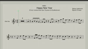 Happy New Year - Ноты для саксофона альт - клубная версия Ayur Tsyrenov & Syntheticsax  (F Major)