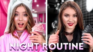 Черная vs Розовая Ночная Рутина с Сестрой! Моя Сестра Красивее Меня