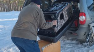 выгрузка мотособаки на водоеме