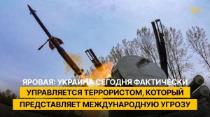 Яровая: Украина сегодня управляется террористом, представляющим колоссальную международную угрозу