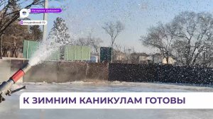 Первый лёд залили на хоккейной коробке в гарнизоне Барановский
