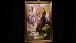 Эжен Бидо "Павлин и голуби в саду"