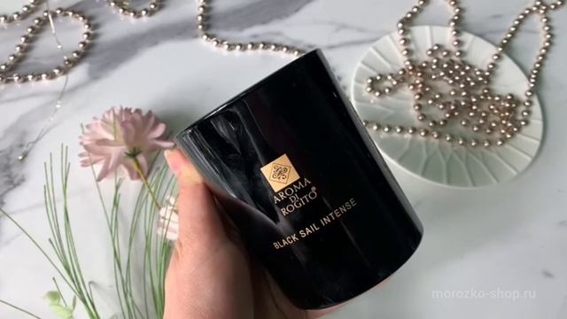 Ароматическая свеча ДИ РОГИТО: ЧЁРНЫЙ ПАРУС, в стеклянном стакане, 10х8 см, CC5903060-4