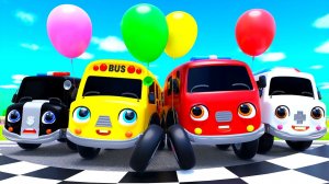 Мультяшки про машинки - Колесо на автобусе - Детские песенки, Нурсерийные стишки и Песни для малышей