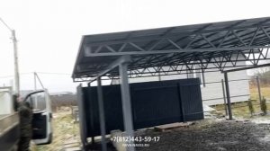 Односкатный навес для дачного дома с профлистом