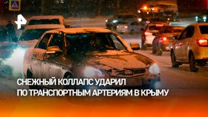 Сильный снегопад привел к транспортному коллапсу на юге России