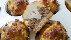 Цветная капуста с фаршем и гренками под сыром