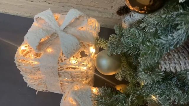 Набор светящихся плетёных украшений из ротанга СНЕЖНЫЙ СЮРПРИЗ, 18-30 см, 3 шт., TR-71255